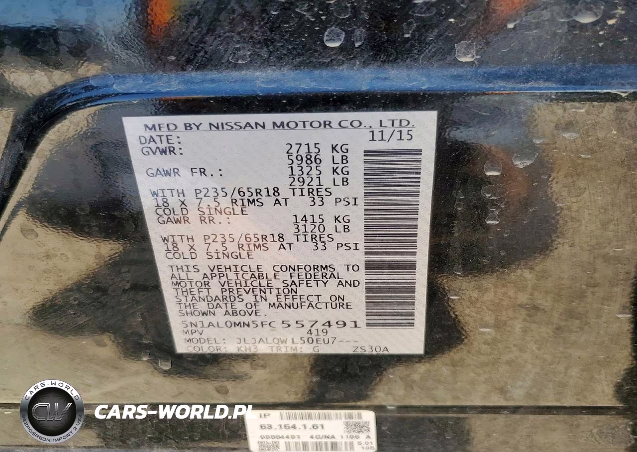 2015 Infiniti Qx60 Base VIN:5N1AL0MN5FC557491 - 13