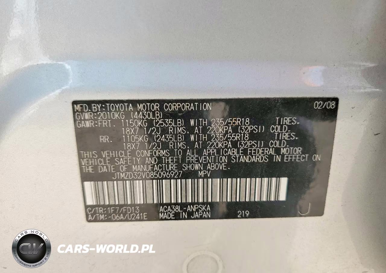 2008 Toyota Rav4 Sport VIN:JTMZD32V085096927 - 12