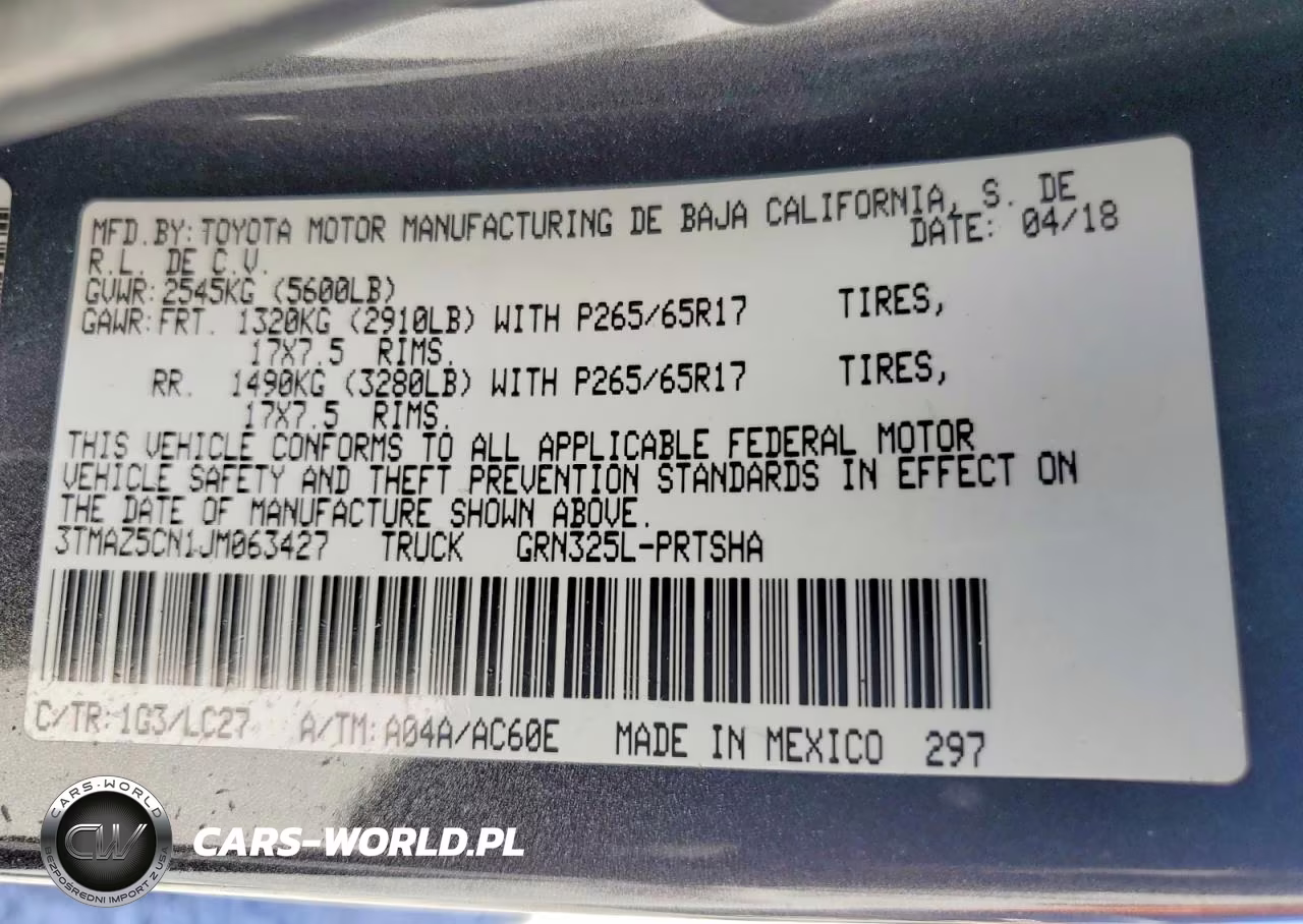 2018 Toyota Tacoma Trd Sport VIN:3TMAZ5CN1JM063427 - 12