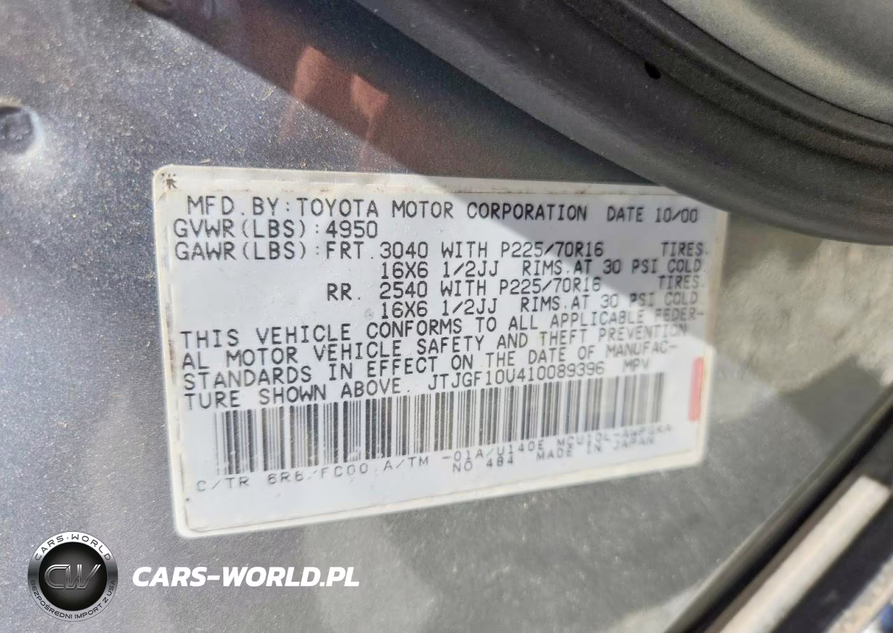 2001 Lexus Rx 300 VIN:JTJGF10U410089396 - 13