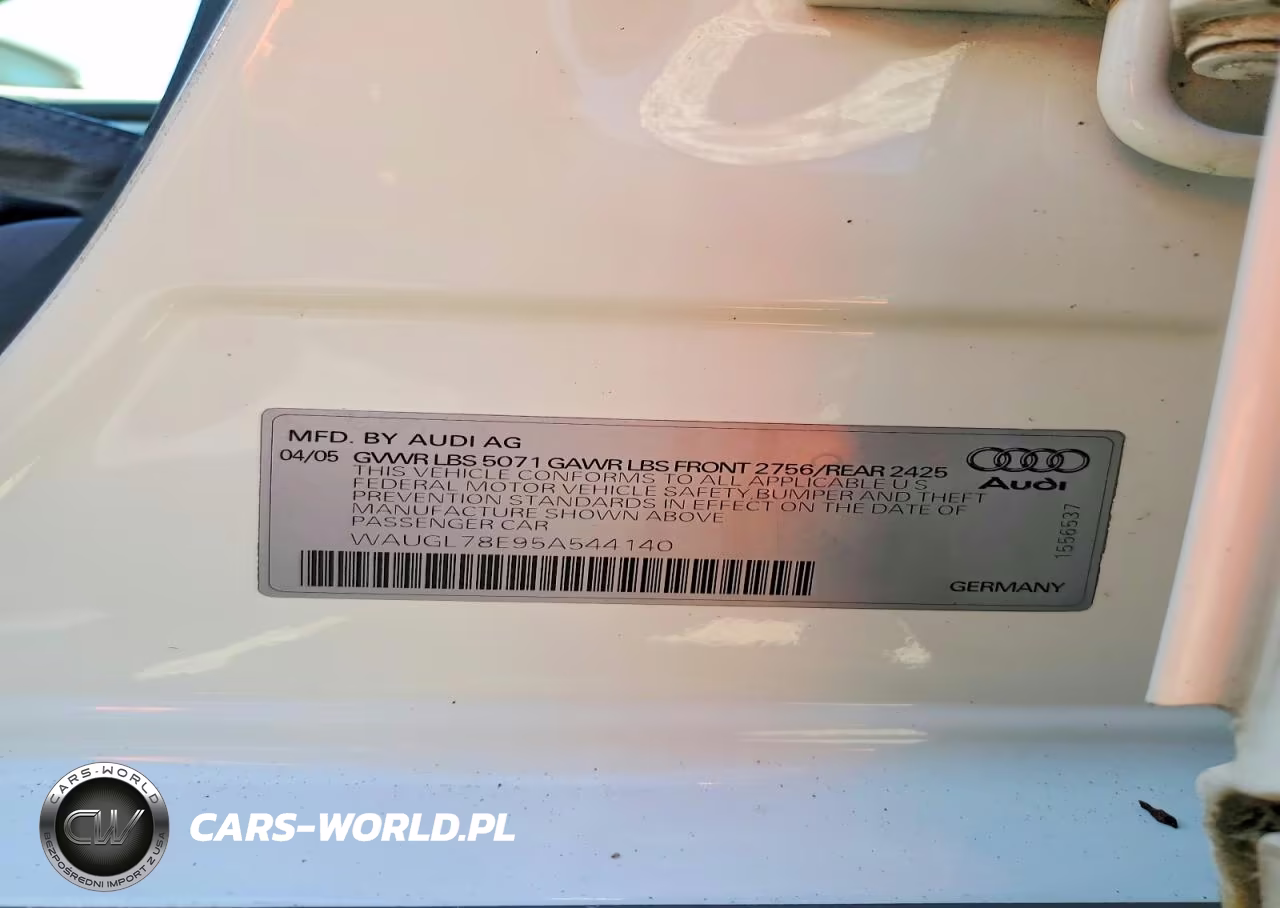 2005 Audi New S4 Quattro VIN:WAUGL78E95A544140 - 12