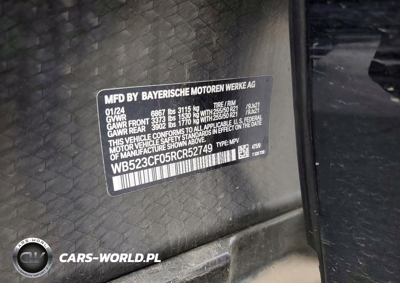 2024 BMW Ix xDrive50 VIN:WB523CF05RCR52749 - 13