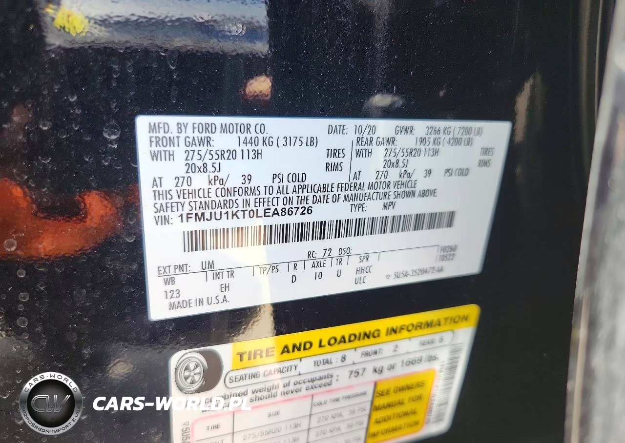 2020 Ford Expedition Limited VIN:1FMJU1KT0LEA86726 - 14