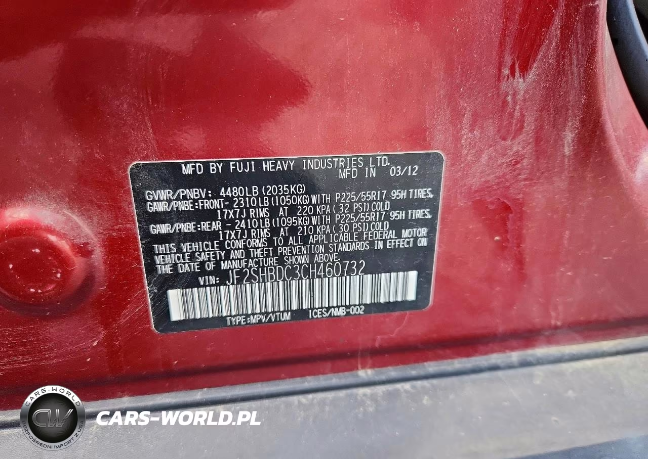 2012 Subaru Forester 2.5X Premium VIN:JF2SHBDC3CH460732 - 12