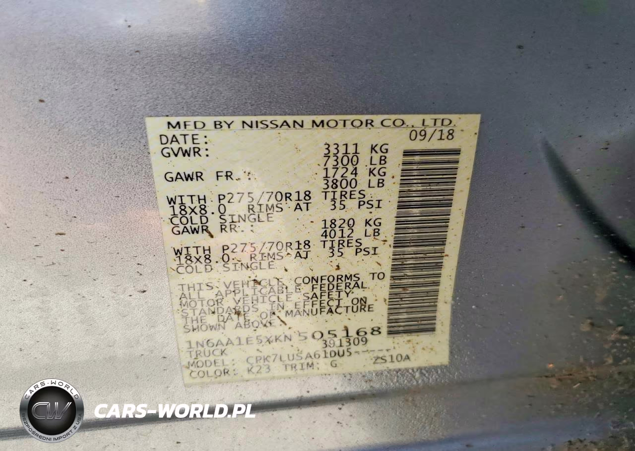 2019 Nissan Titan Pro-4X VIN:1N6AA1E5XKN505168 - 12