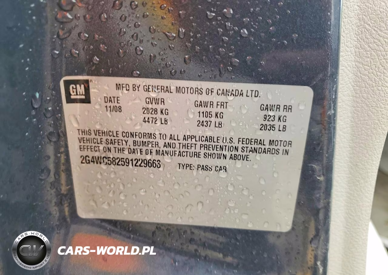 2009 Buick Lacrosse Cx VIN:2G4WC582591229663 - 12