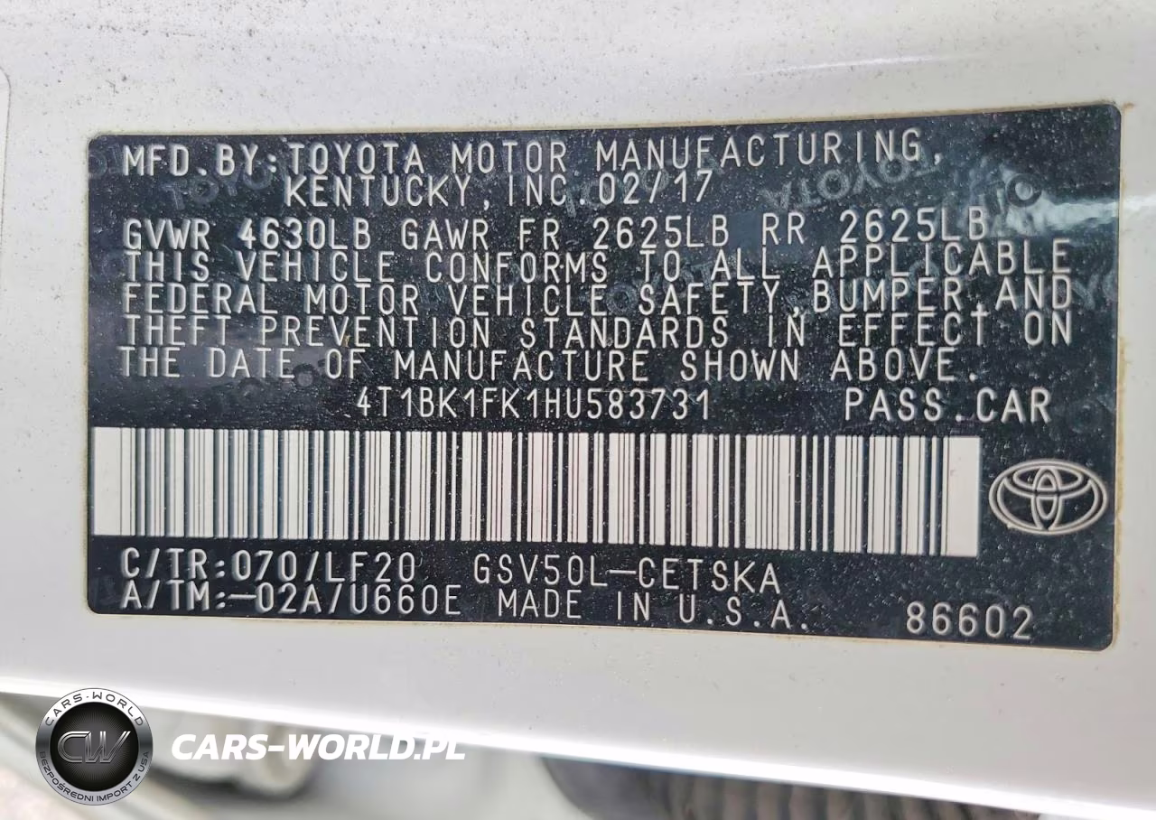 2017 Toyota Camry Xse V6 VIN:4T1BK1FK1HU583731 - 12