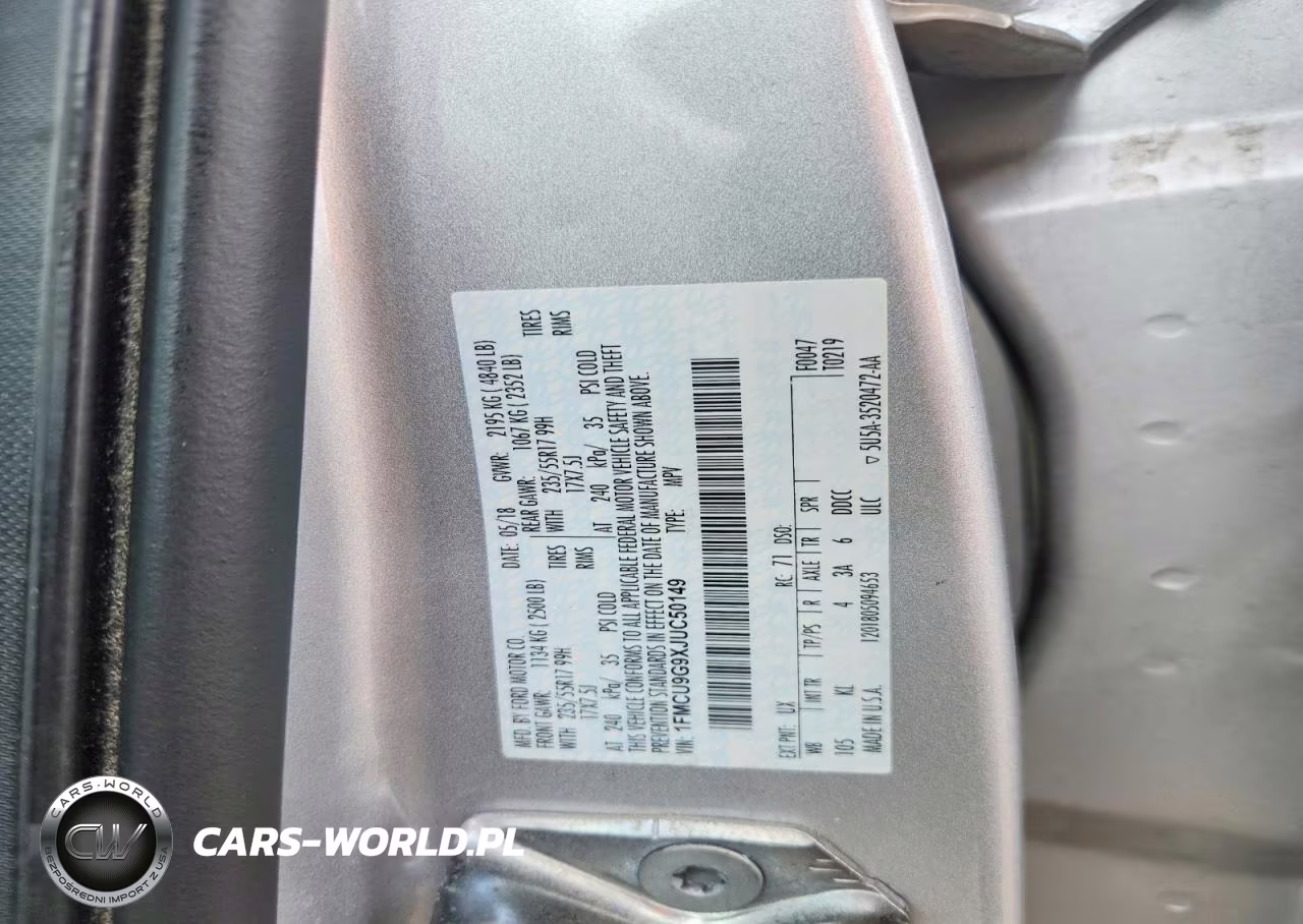 2018 Ford Escape Se VIN:1FMCU9G9XJUC50149 - 12