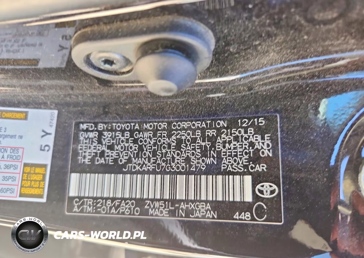 2016 Toyota Prius Three VIN:JTDKARFU7G3001479 - 12
