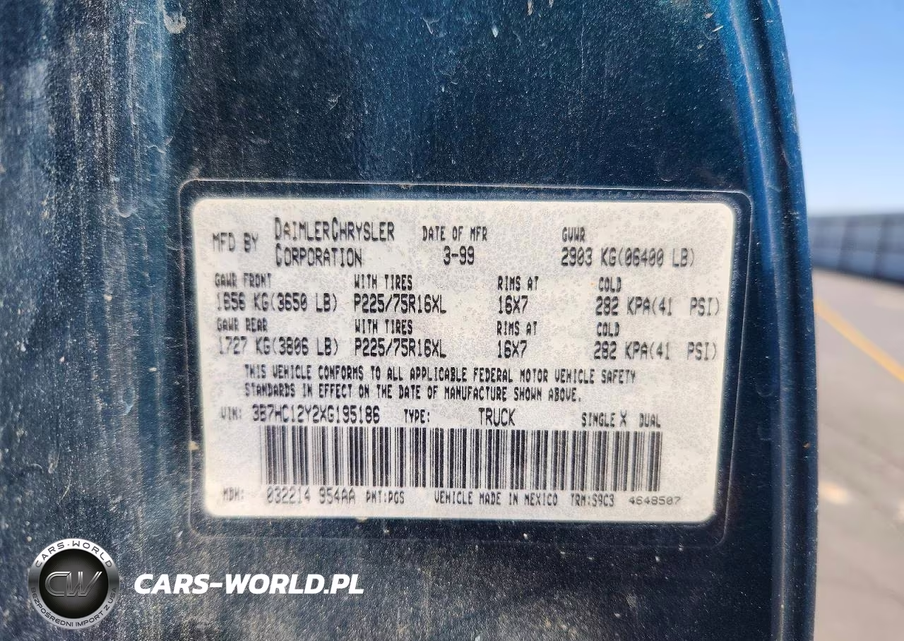1999 Dodge Ram 1500 VIN:3B7HC12Y2XG195186 - 13