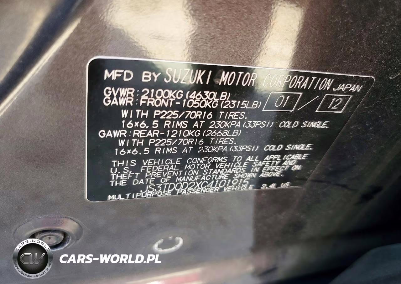 2012 Suzuki Grand Vitara Premium VIN:JS3TD0D2XC4101915 - 13