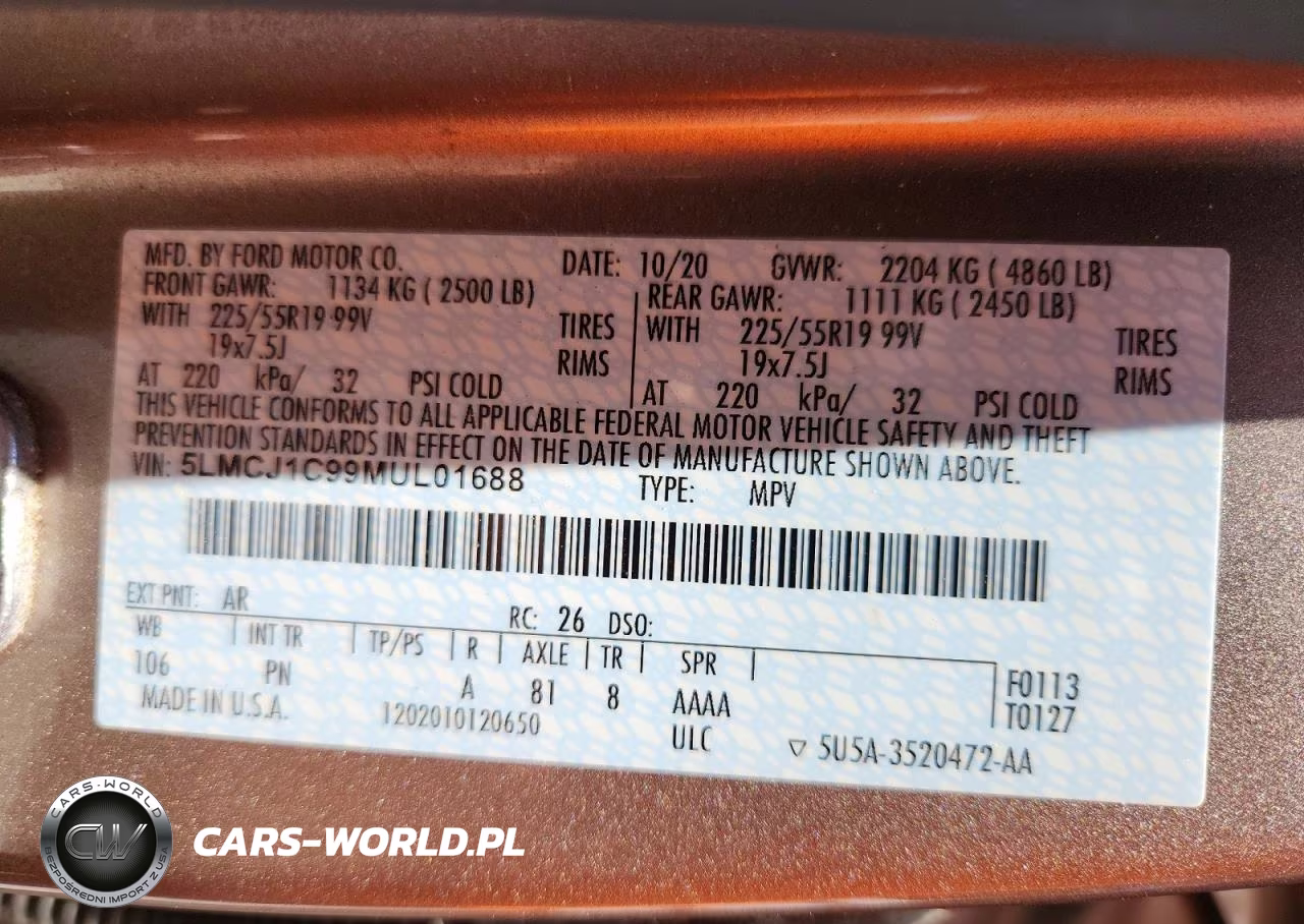 2021 Lincoln Corsair VIN:5LMCJ1C99MUL01688 - 14