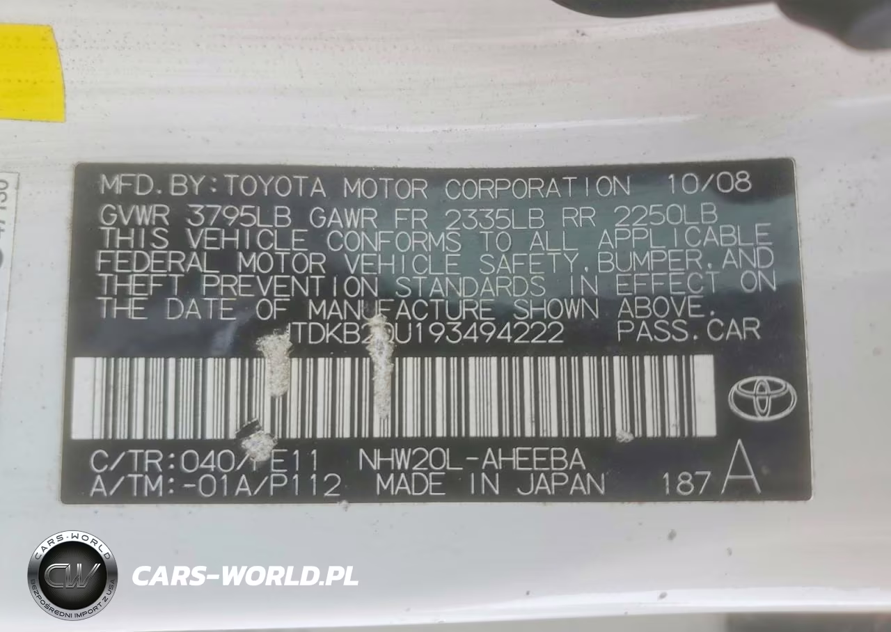 2009 Toyota Prius Base VIN:JTDKB20U193494222 - 14
