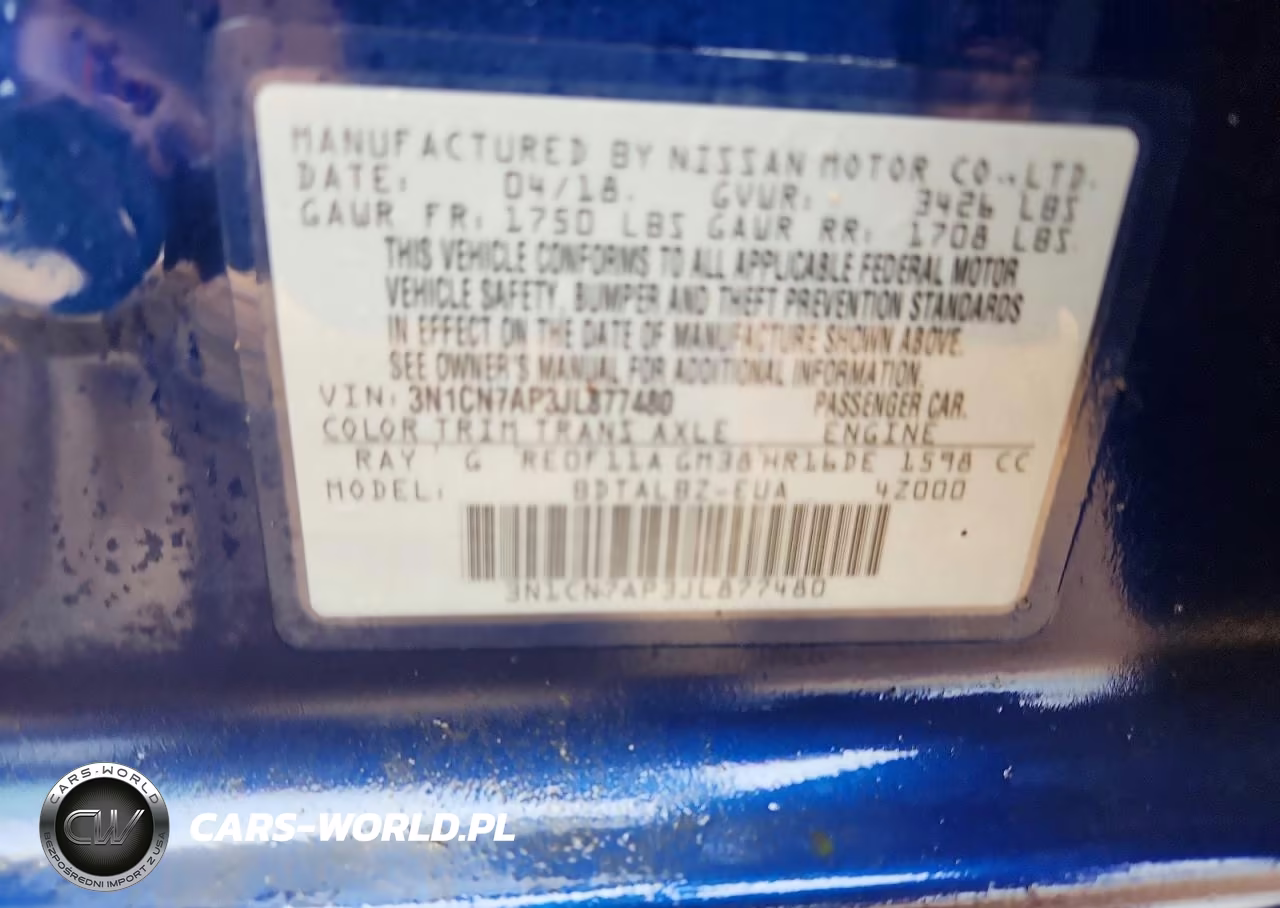 2018 Nissan Versa Sv VIN:3N1CN7AP3JL877480 - 12