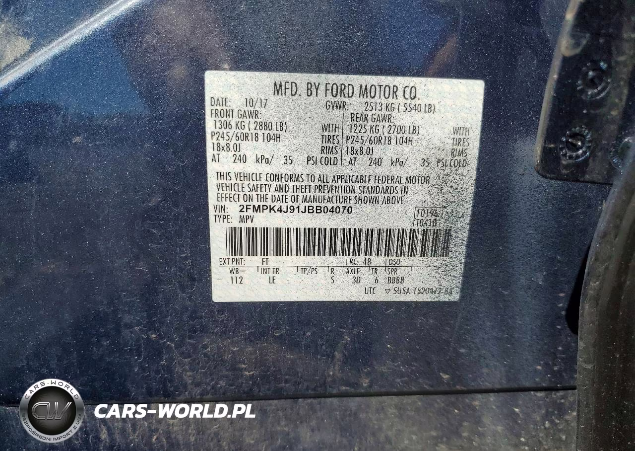 2018 Ford Edge Sel VIN:2FMPK4J91JBB04070 - 14