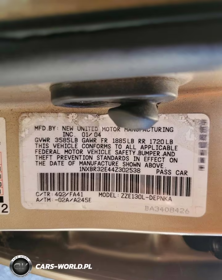 2004 Toyota Corolla Le VIN:1NXBR32E44Z302538 - 12