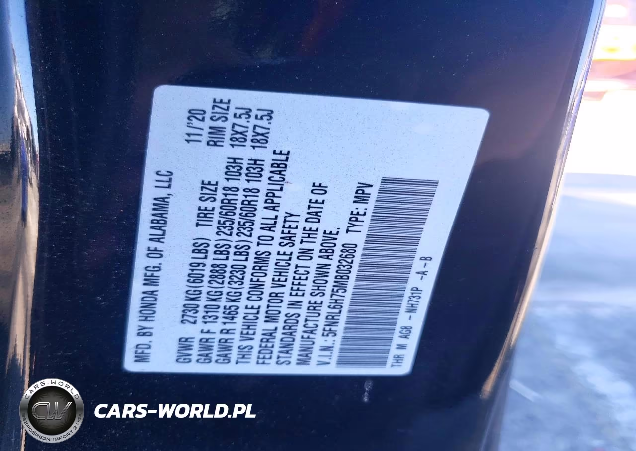 2021 Honda Odyssey VIN:5FNRL6H75MB032680 - 12