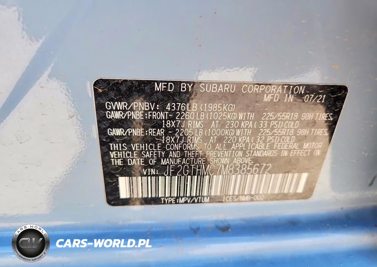2021 Subaru Crosstrek Limited VIN:JF2GTHMC7M8385672 - 12