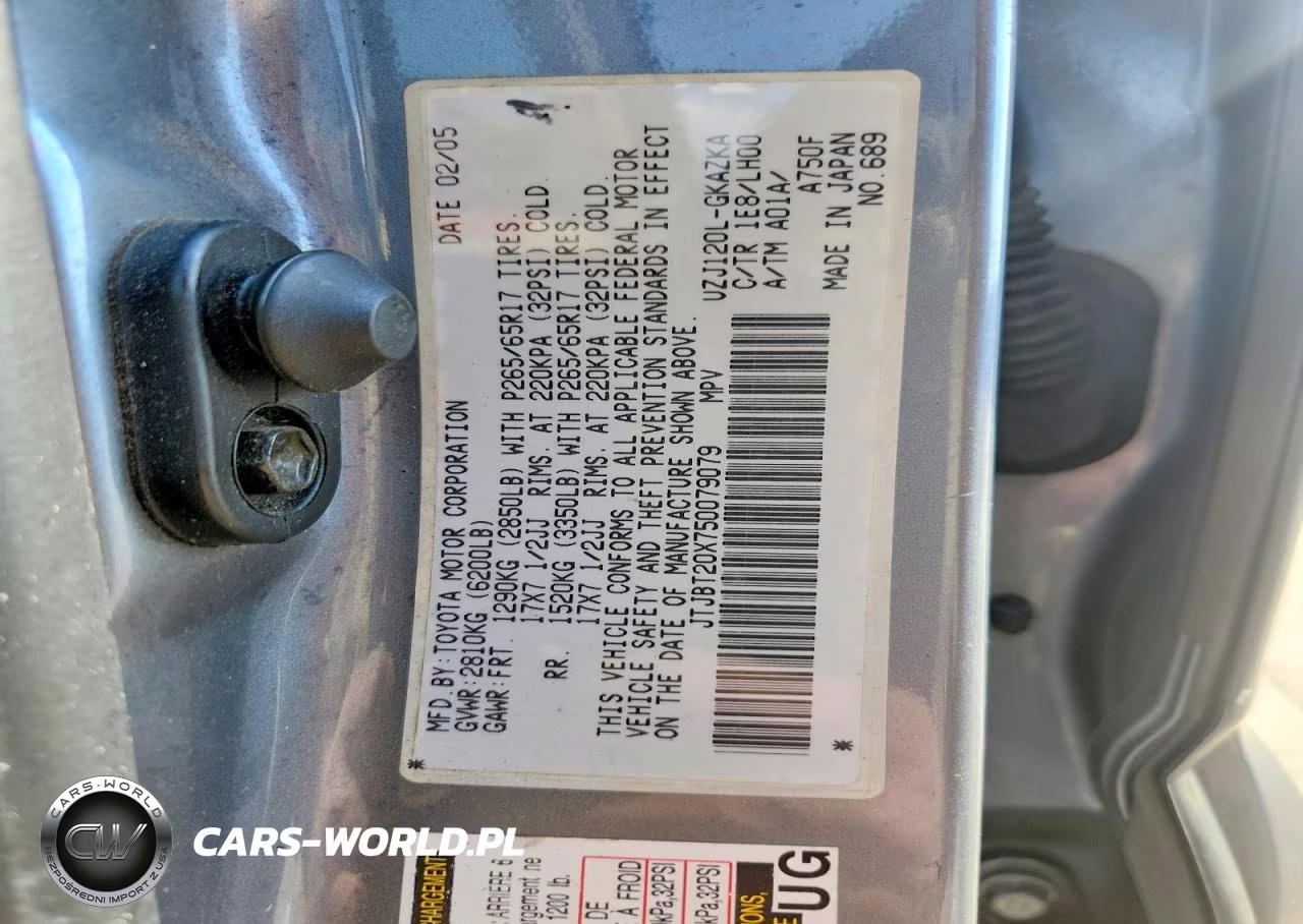 2005 Lexus Gx 470 VIN:JTJBT20X750079079 - 13