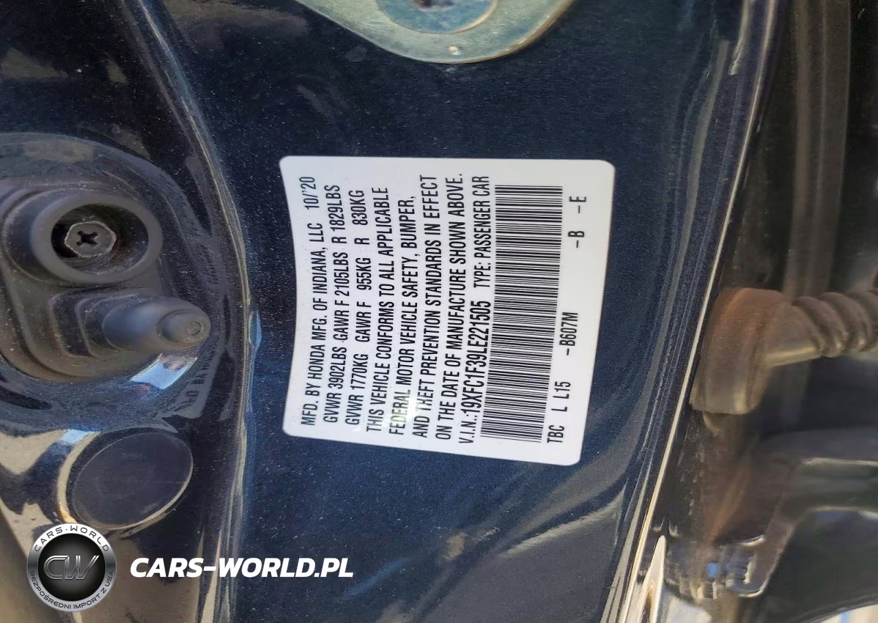 2020 Honda Civic Ex VIN:19XFC1F39LE221505 - 12