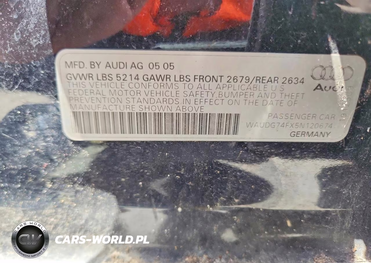 2005 Audi A6 3.2 Quattro VIN:WAUDG74FX5N120674 - 12