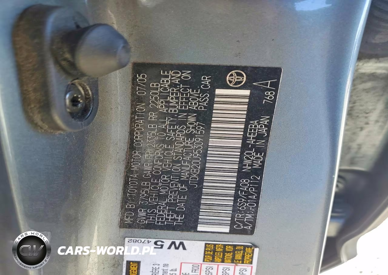 2005 Toyota Prius Base VIN:JTDKB20U953091597 - 12