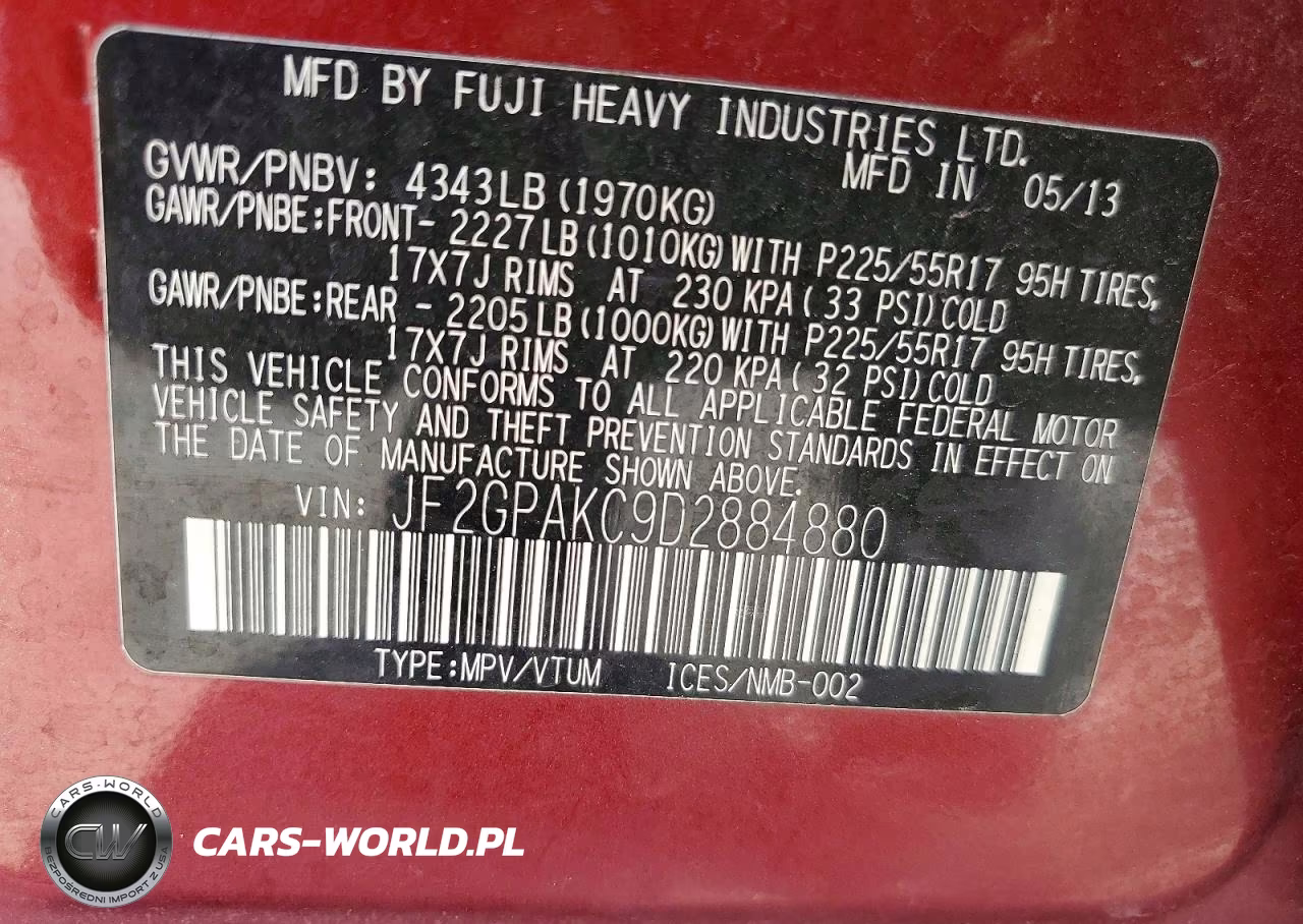 2013 Subaru Xv Crosstrek 2.0 Limited VIN:JF2GPAKC9D2884880 - 13