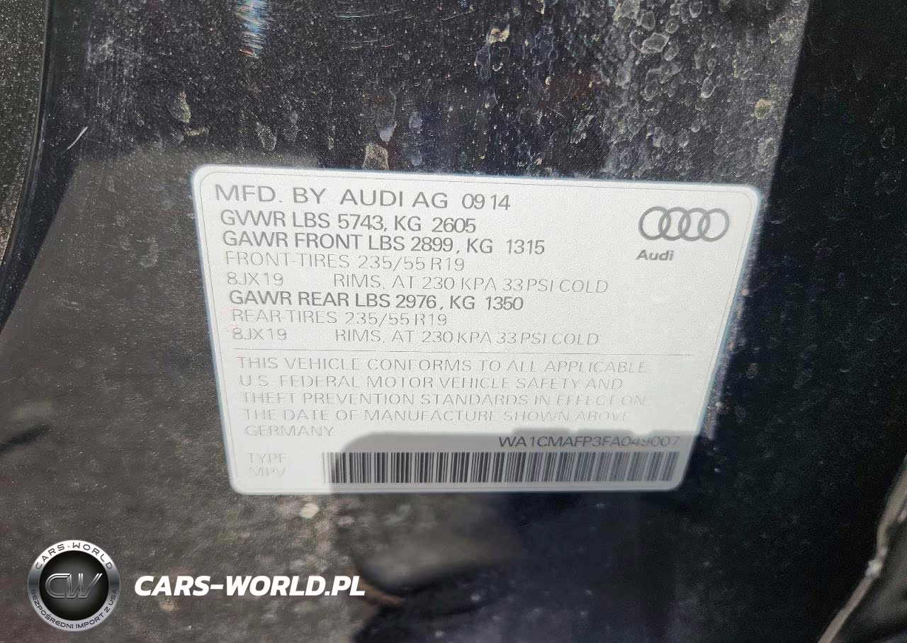 2015 Audi Q5 Tdi Premium Plus VIN:WA1CMAFP3FA049007 - 12