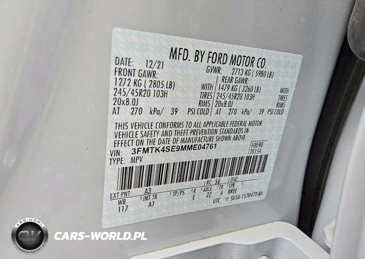 2021 Ford Mustang Mach-E Gt VIN:3FMTK4SE9MME04761 - 13