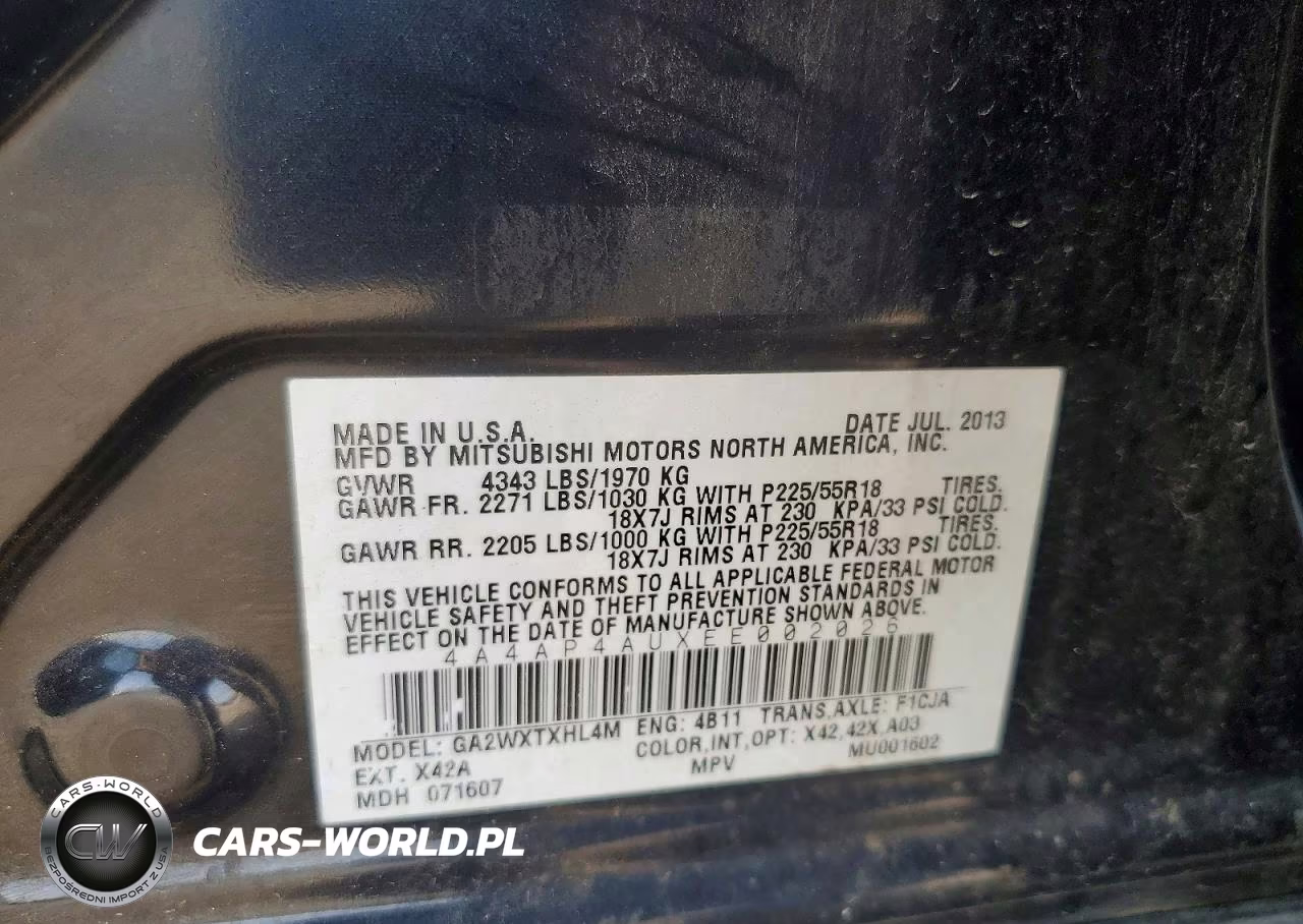 2014 Mitsubishi Outlander Sport Se VIN:4A4AP4AUXEE002026 - 12