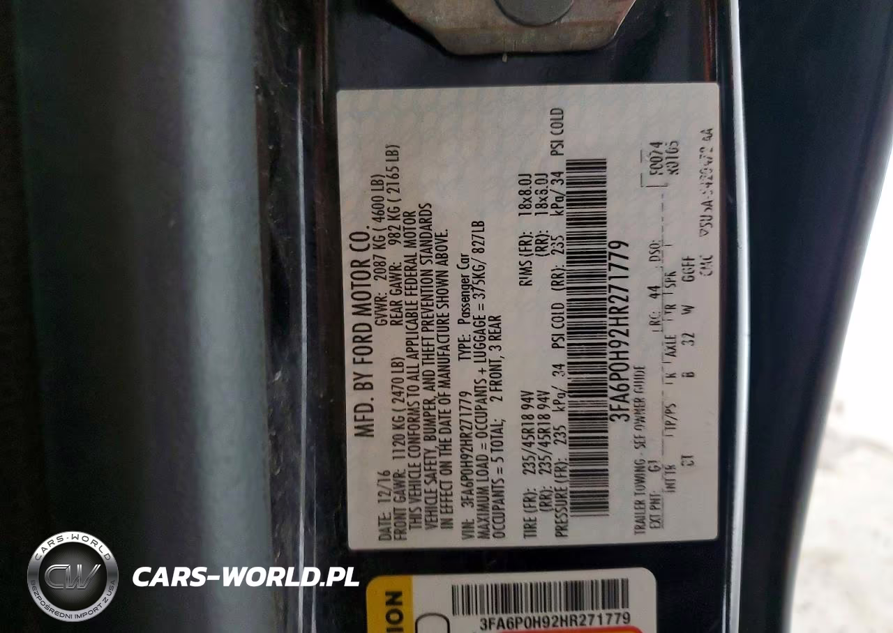 2017 Ford Fusion Se VIN:3FA6P0H92HR271779 - 12