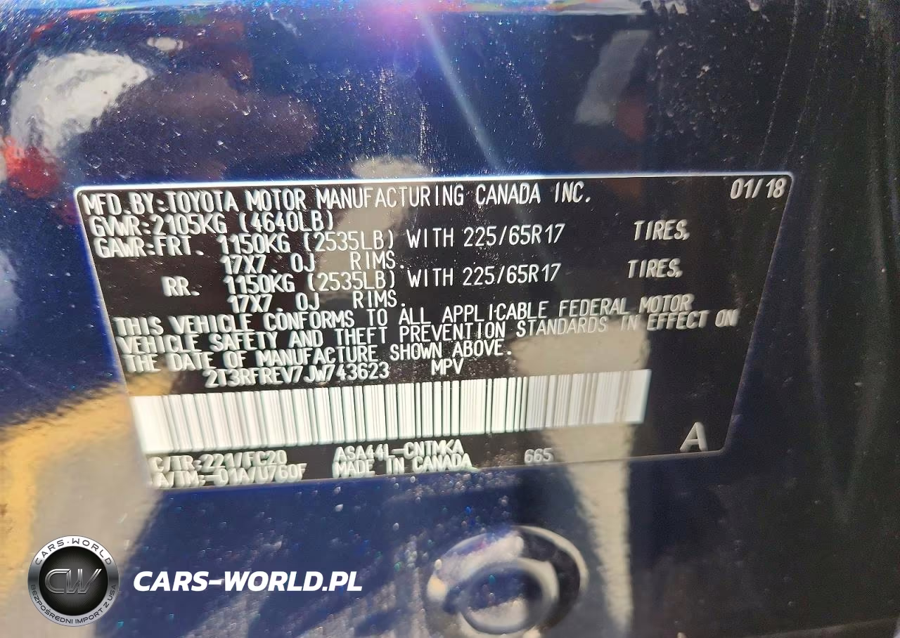 2018 Toyota Rav4 Xle VIN:2T3RFREV7JW743623 - 13
