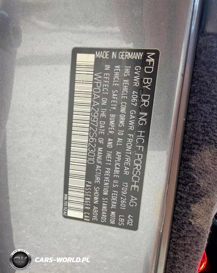 2002 Porsche 911 Carrera 2 VIN:WP0AA29972S623010 - 10