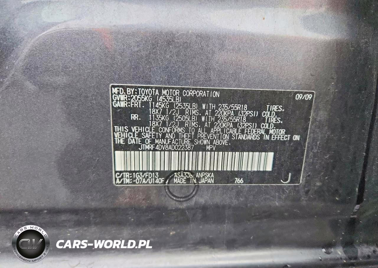 2010 Toyota Rav4 Sport VIN:JTMRF4DV8AD022387 - 14