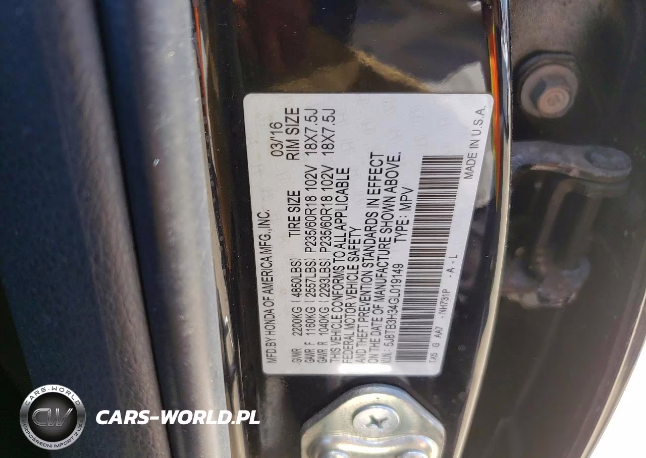 2016 Acura Rdx VIN:5J8TB3H34GL019149 - 13