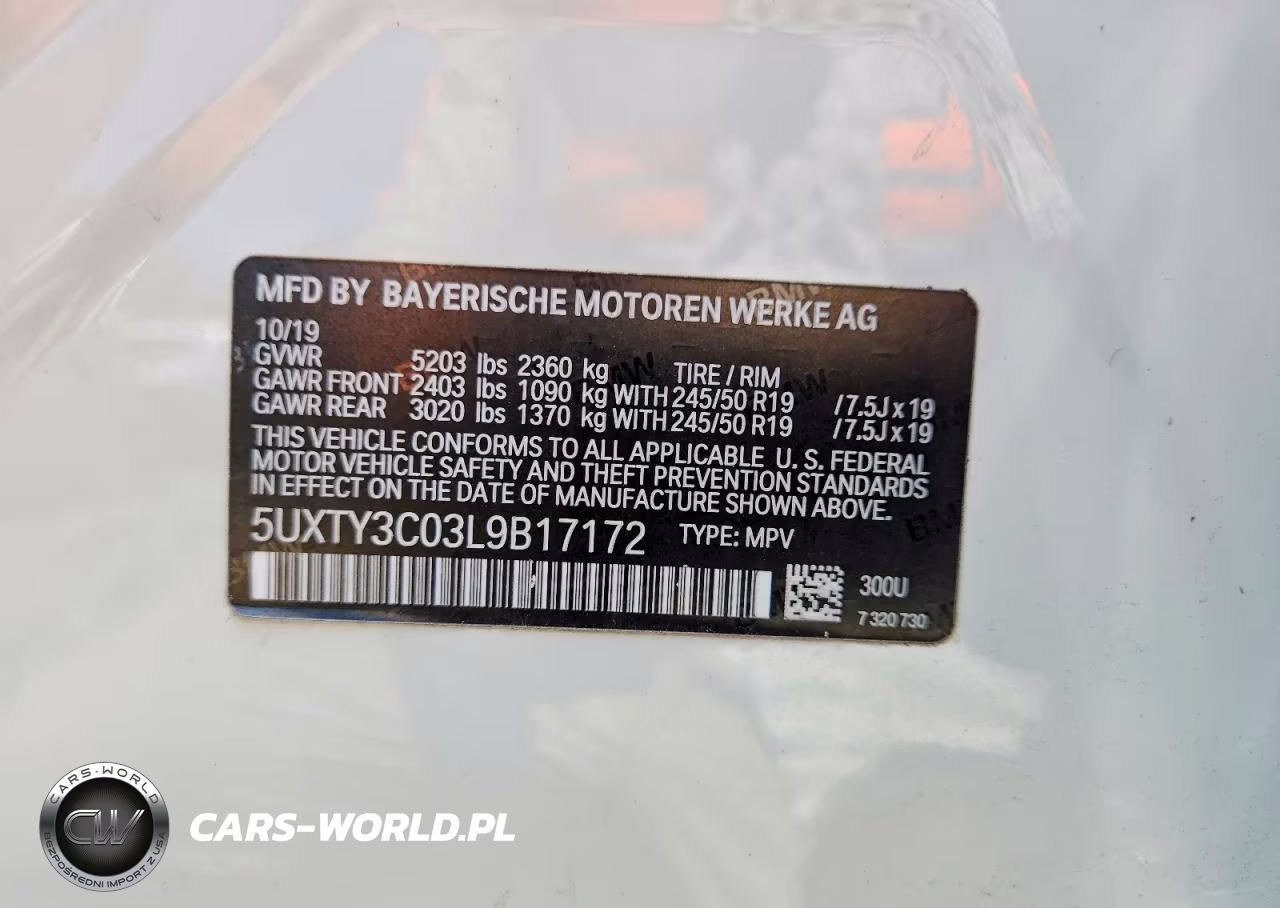 2020 BMW X3 Sdrive30I VIN:5UXTY3C03L9B17172 - 13