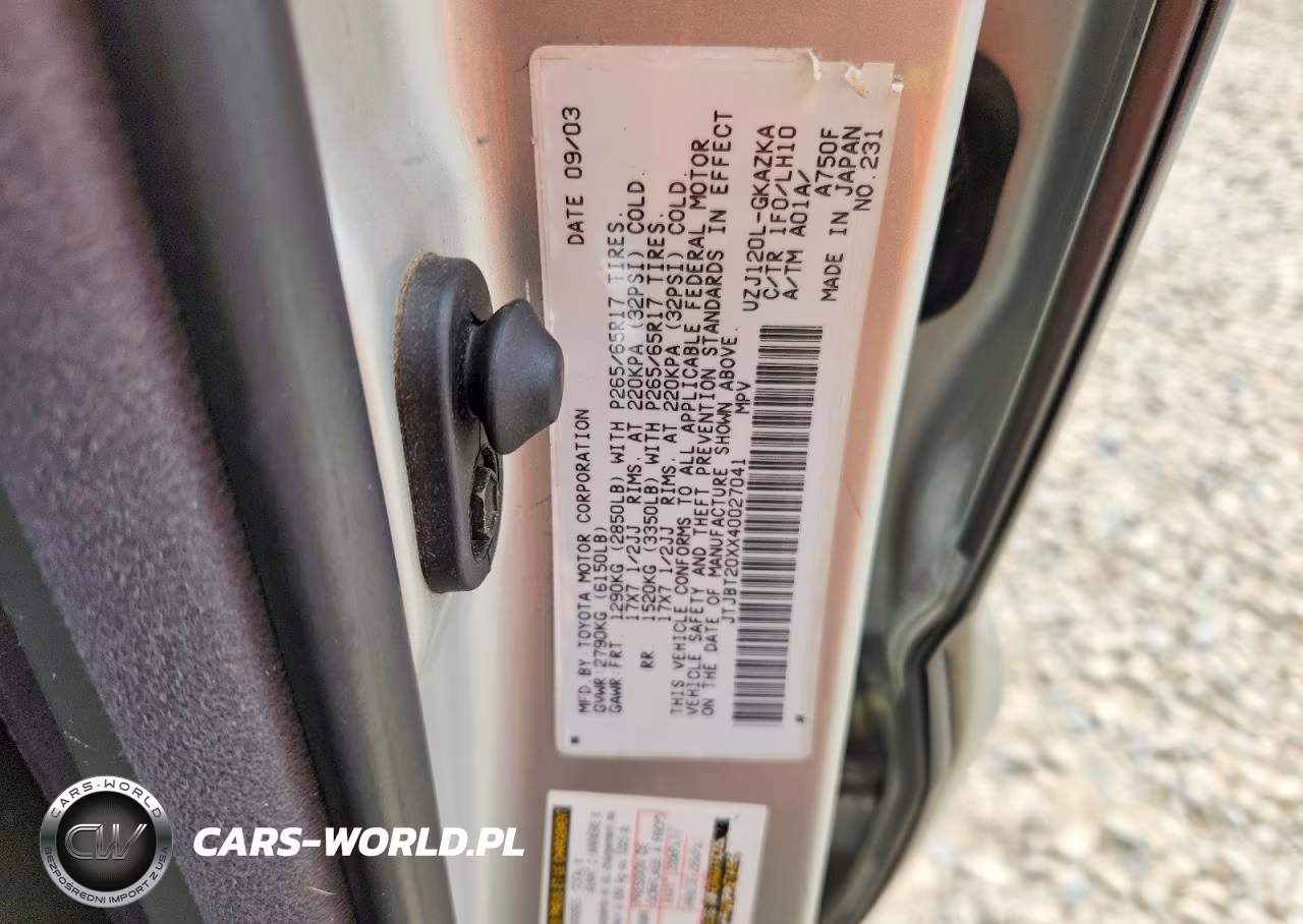 2004 Lexus Gx 470 VIN:JTJBT20XX40027041 - 12