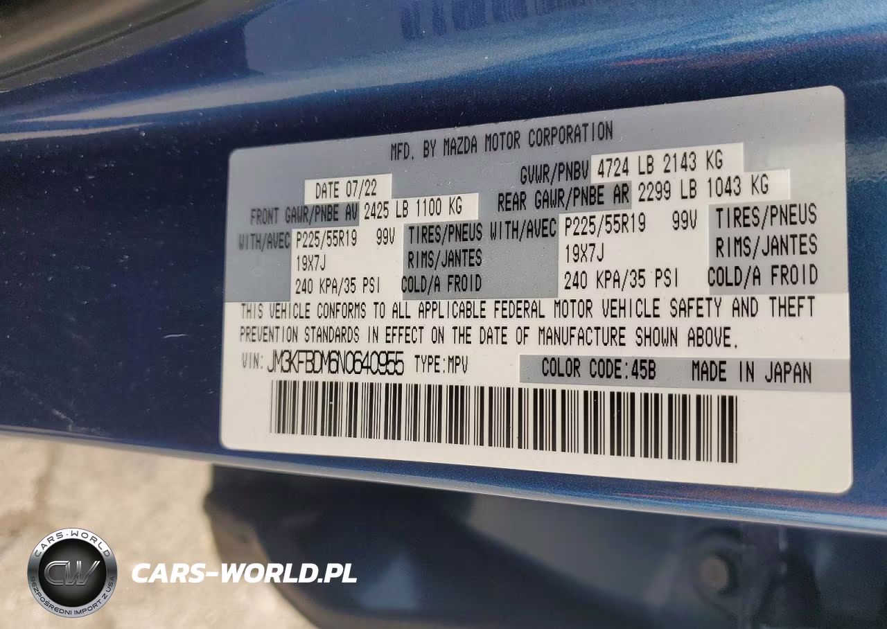 2022 Mazda Cx-5 Premium VIN:JM3KFBDM6N0640955 - 13