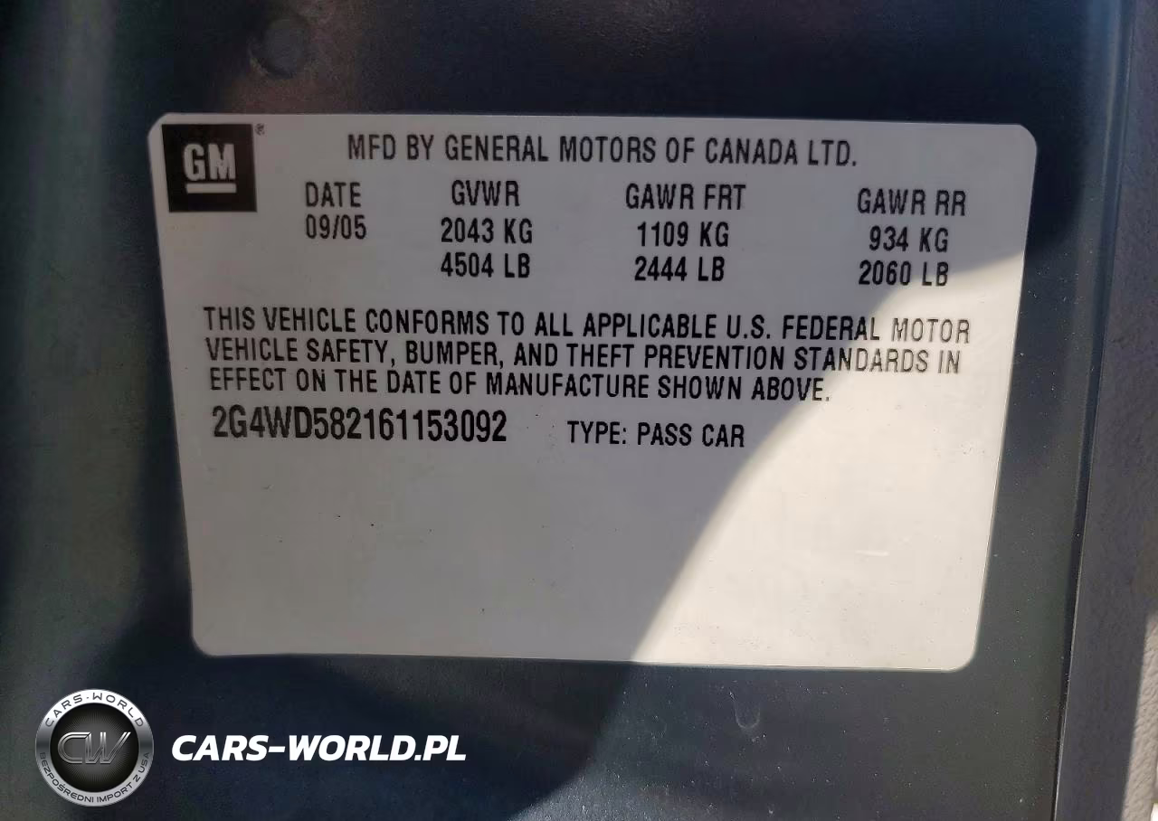 2006 Buick Lacrosse Cxl VIN:2G4WD582161153092 - 12