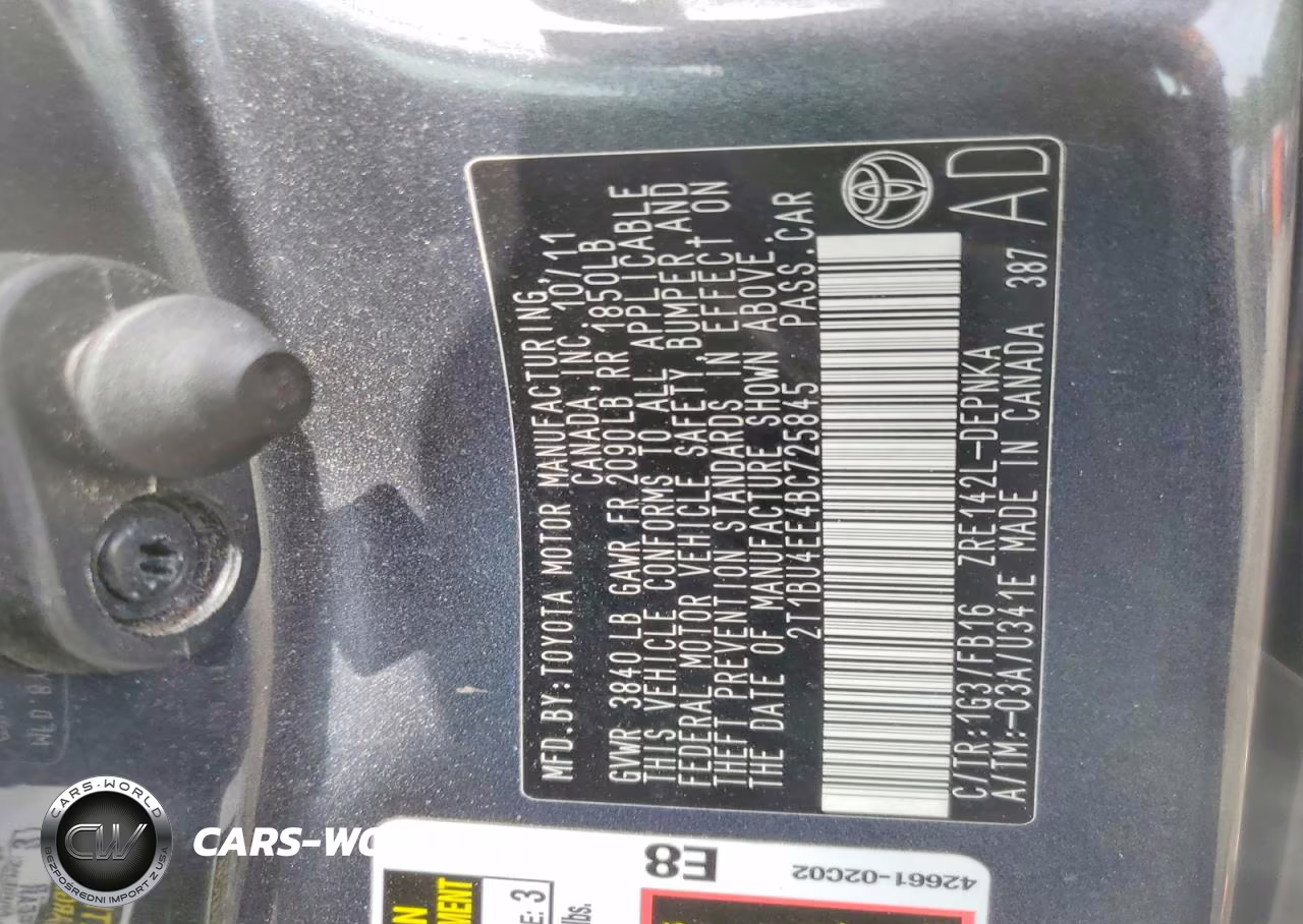 2011 Toyota Corolla Le VIN:2T1BU4EE4BC725845 - 12