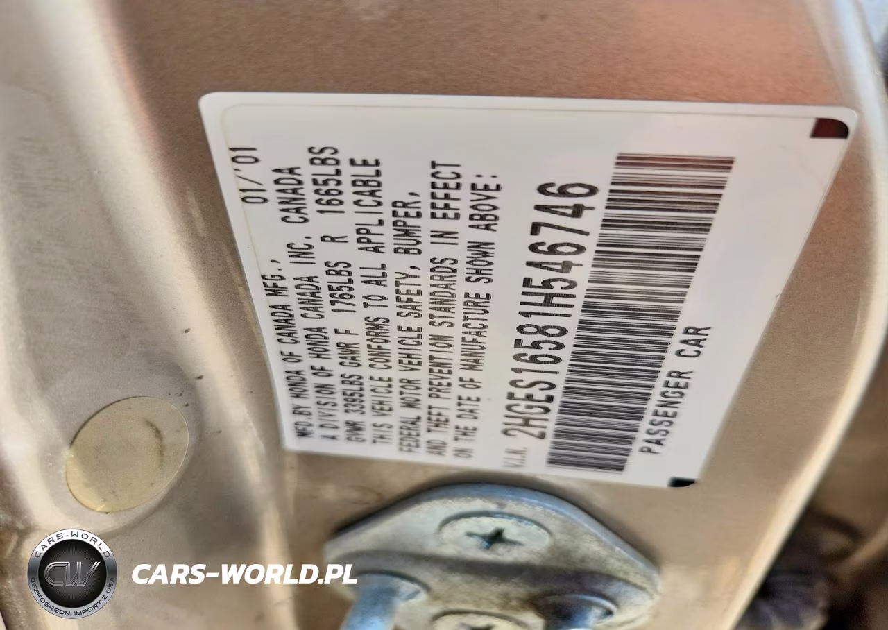 2001 Honda Civic Lx VIN:2HGES16581H546746 - 12