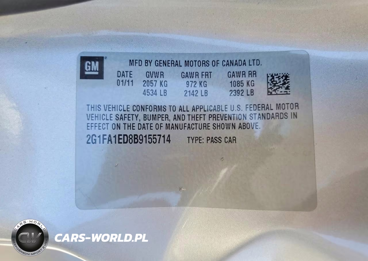 2011 Chevrolet Camaro Ls VIN:2G1FA1ED8B9155714 - 12