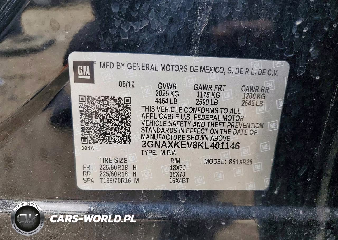 2019 Chevrolet Equinox Lt VIN:3GNAXKEV8KL401146 - 13