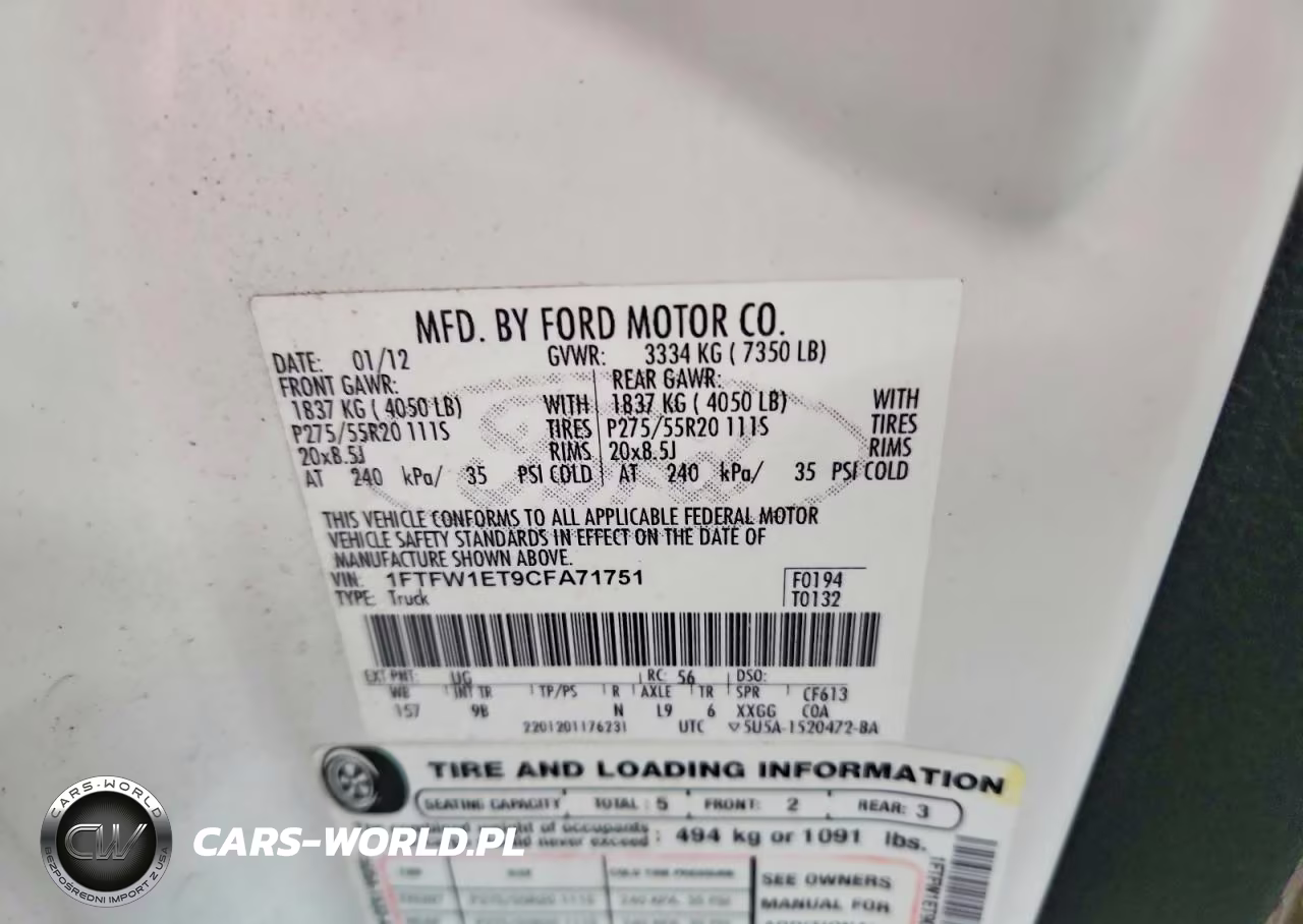 2012 Ford F150 Supercrew VIN:1FTFW1ET9CFA71751 - 12