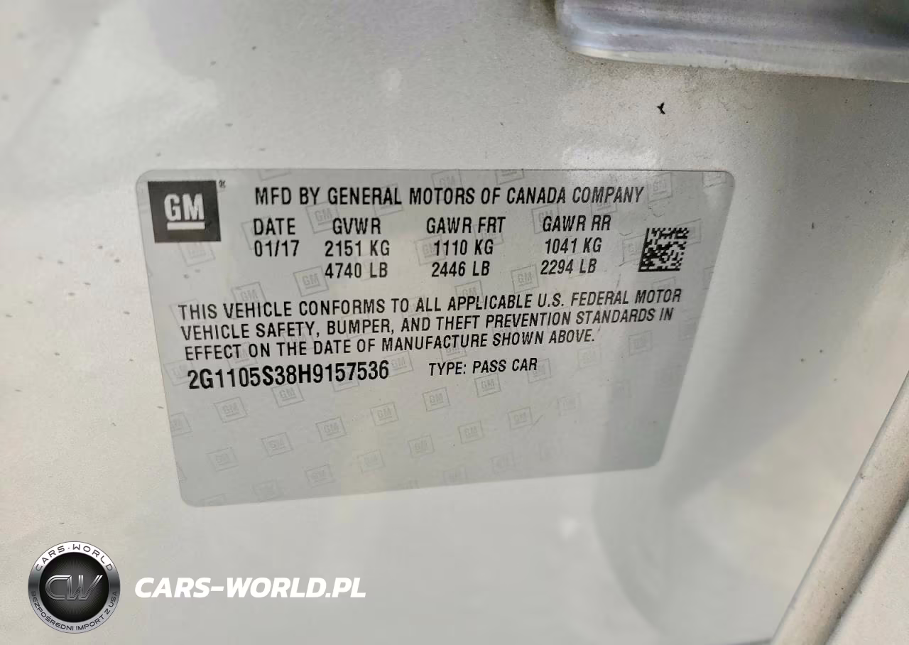 2017 Chevrolet Impala Lt VIN:2G1105S38H9157536 - 12