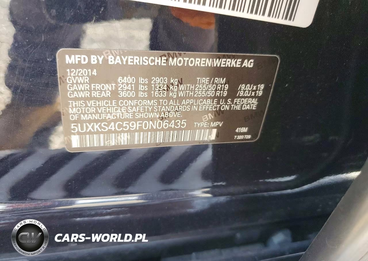 2015 BMW X5 xDrive35D VIN:5UXKS4C59F0N06435 - 13