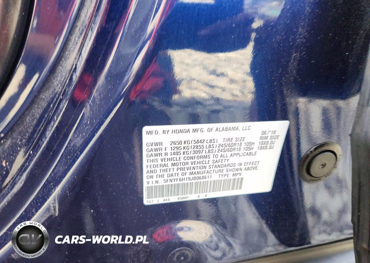 2018 Honda Pilot Lx VIN:5FNYF6H19JB068611 - 13