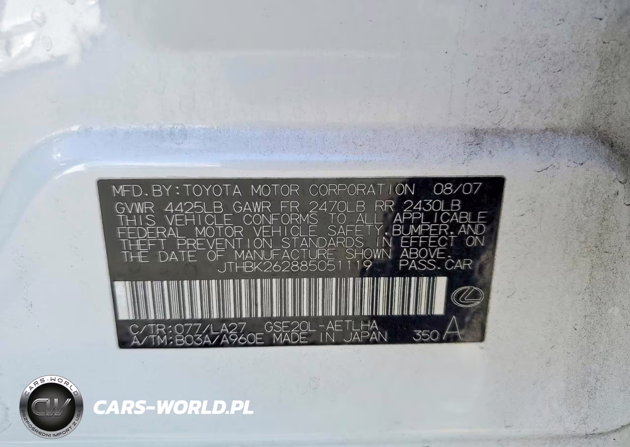 2008 Lexus Is 250 VIN:JTHBK262885051119 - 13
