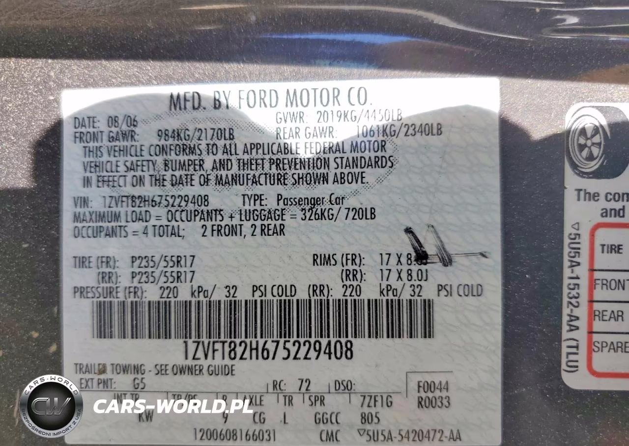 2007 Ford Mustang Gt VIN:1ZVFT82H675229408 - 12