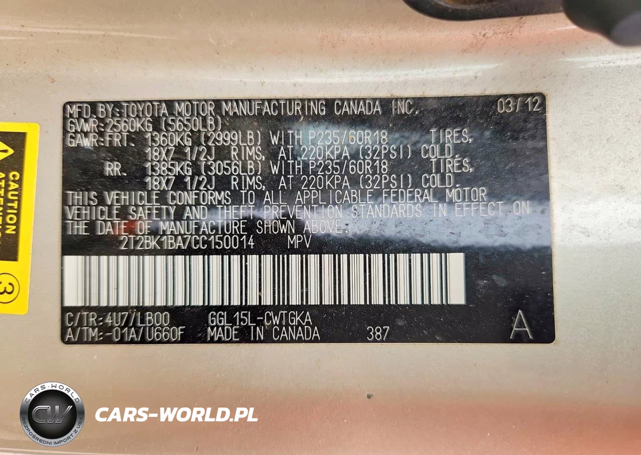 2012 Lexus Rx 350 VIN:2T2BK1BA7CC150014 - 13